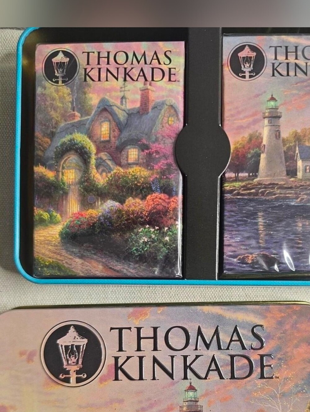 Thomas Kinkade Art Playing Cards - Pastel Cottage & Lighthouse